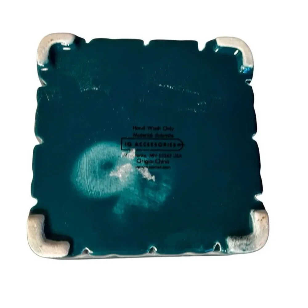 IQ Accessories Porcelain Food Fruit Storage Colander Container In Teal